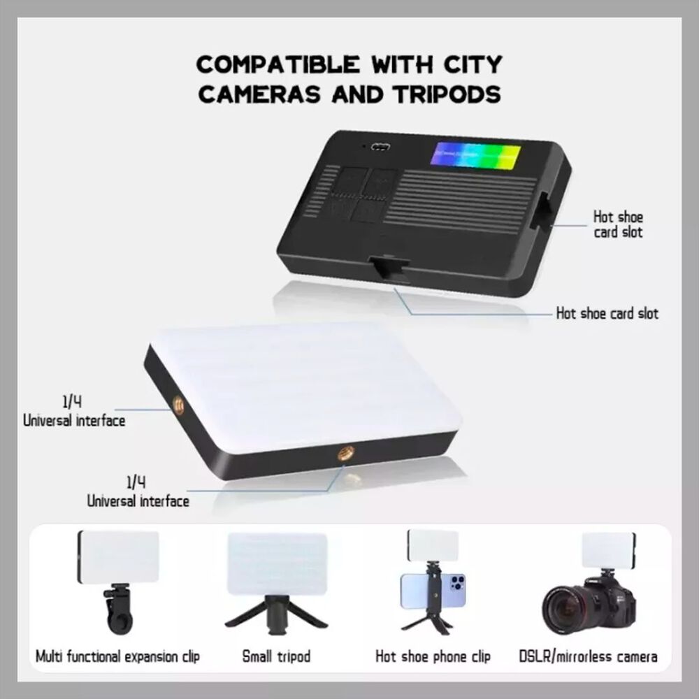 Luz Rgb Port&aacute;til Para Selfies Videos Ajustable Camaras image number 4.0