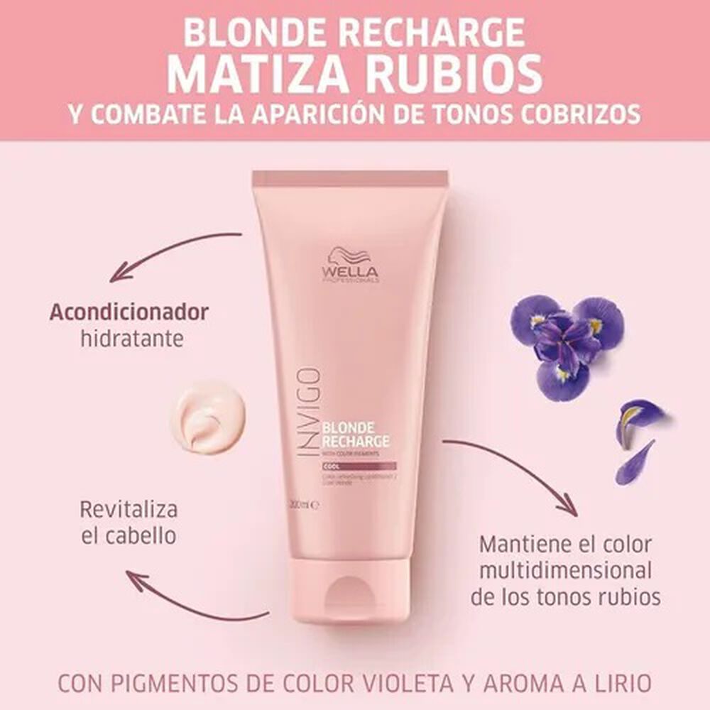 Acondicionador Blonde Recharge Wella 200ml Cabellos Rubios image number 2.0