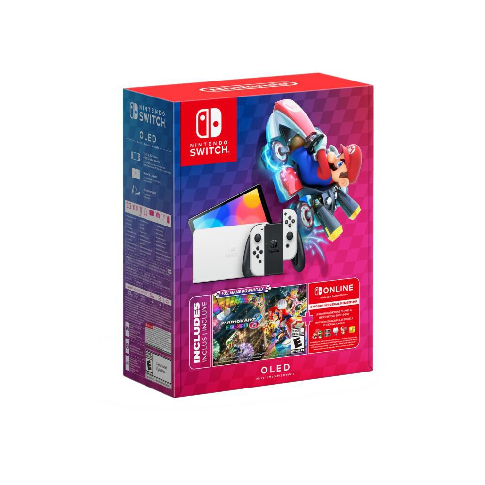 Consola Nintendo Switch Oled Blanco + Juego Mario Kart 8 Deluxe