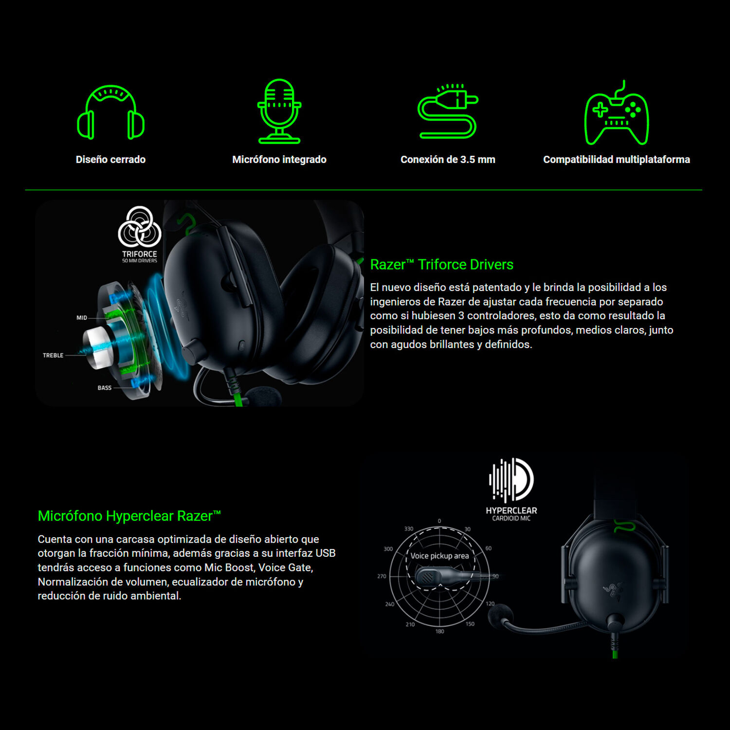 Aud&iacute;fonos Gamer Razer Blackshark V2 X Black image number 6.0