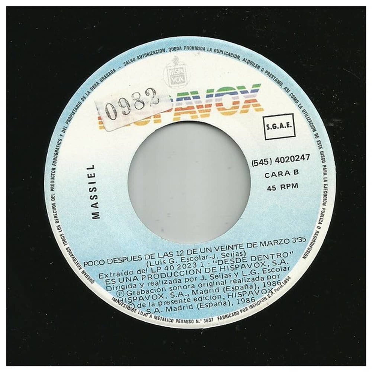 Massiel - Todo Lo Que Cambie Por Ti | 7" Single Vinilo Usado image number 3.0