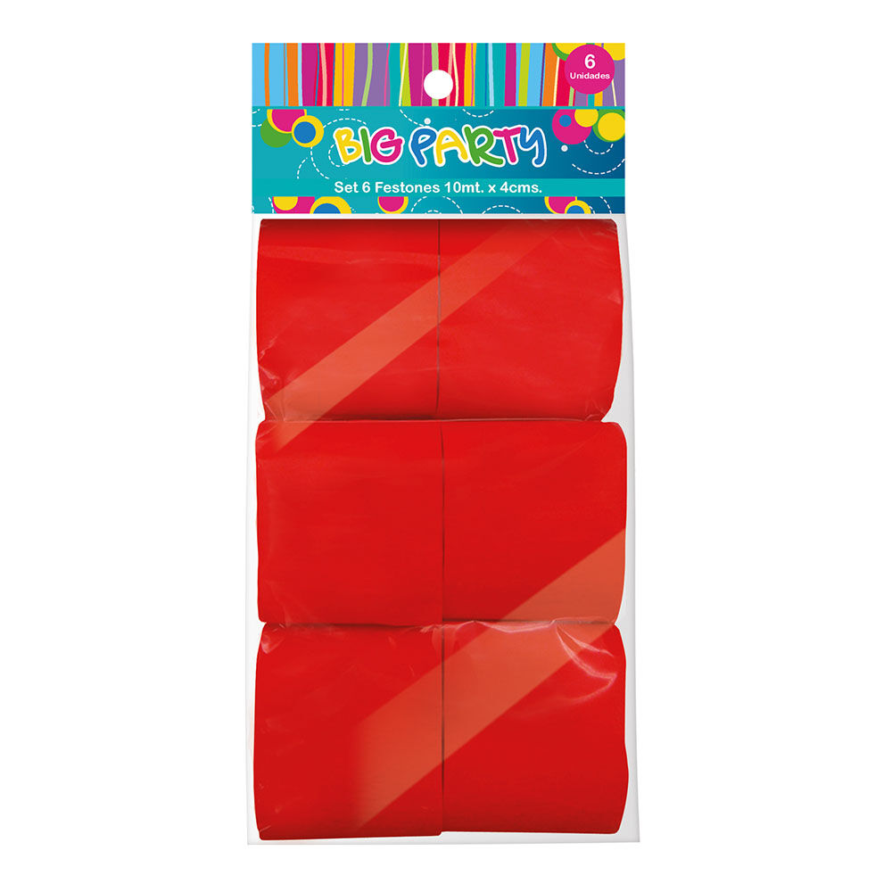 Set 6 Festones Rojos 10mtsx4cm image number 0.0