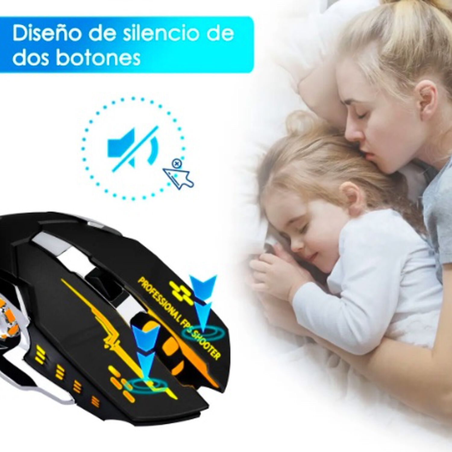 Mouse Gamer Inal&aacute;mbrico Silencioso image number 5.0