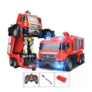 Auto A Control Remoto Transformer Bombero Lanza Agua