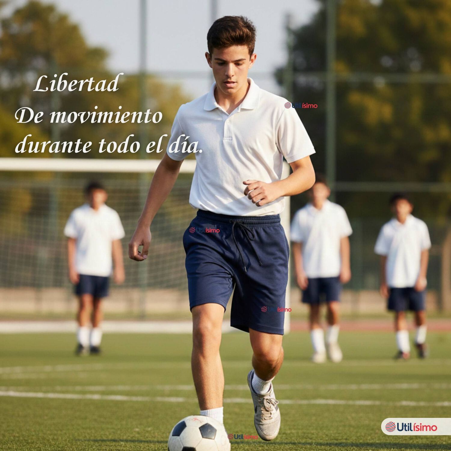 Pantal&oacute;n Corto Short Juvenil Algod&oacute;n Deportivo Escolar Azul Marino image number 9.0