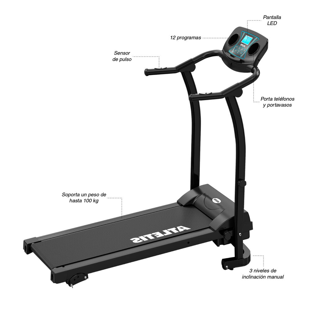 Trotadora X200 12 Km/h 2 Hp Inclinación Manual Negro image number 6.0