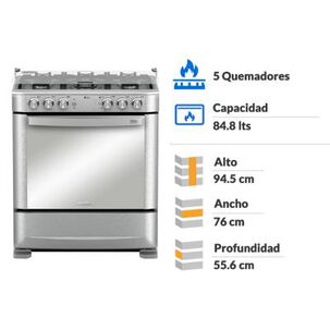 Cocina A Gas Mabe Andes7650FX1 / 5 Quemadores