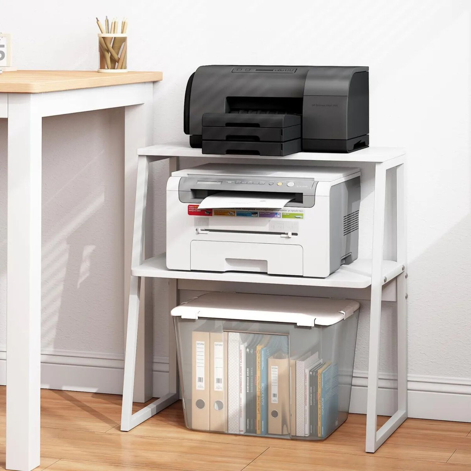 Soporte Para Impresoras 2 Niveles Mdf Blanco image number 2.0