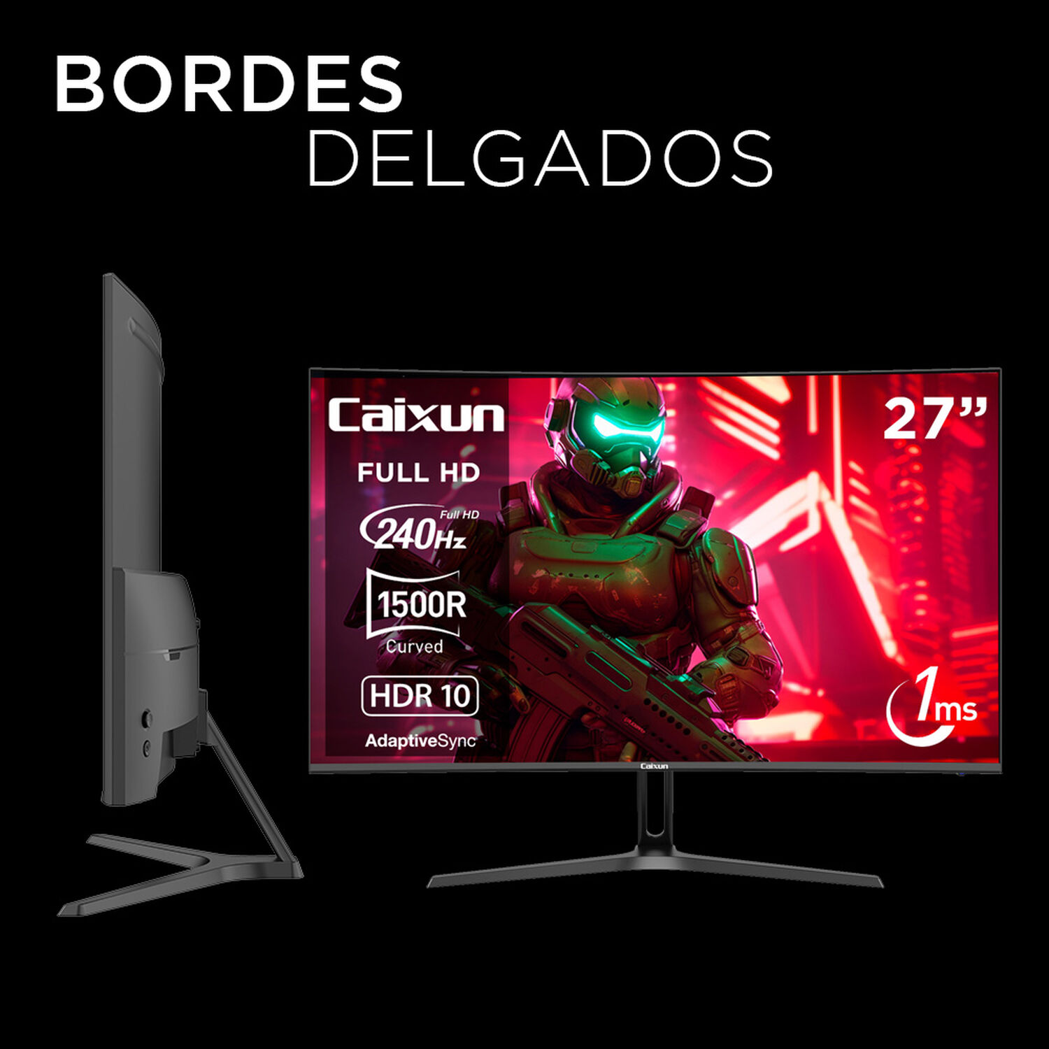 Monitor Gamer Curvo Caixun 27" Fhd Va 1500r 240hz Srgb 128% Hdmi 2.1 Dp 1ms C27c1f image number 4.0