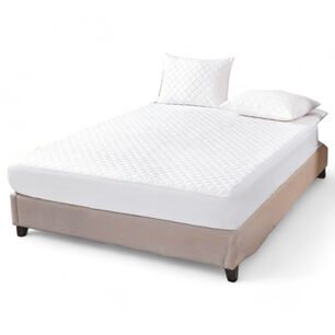 Funda Cubre Colch&oacute;n 1.5 Plazas Impermeable + 1 Funda Almohada Blanco