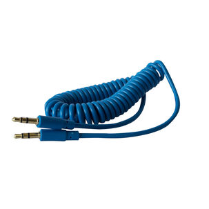 Cable Audio Aux Plug 3.5mm Stereo 1.8m Espiral Philco Azul