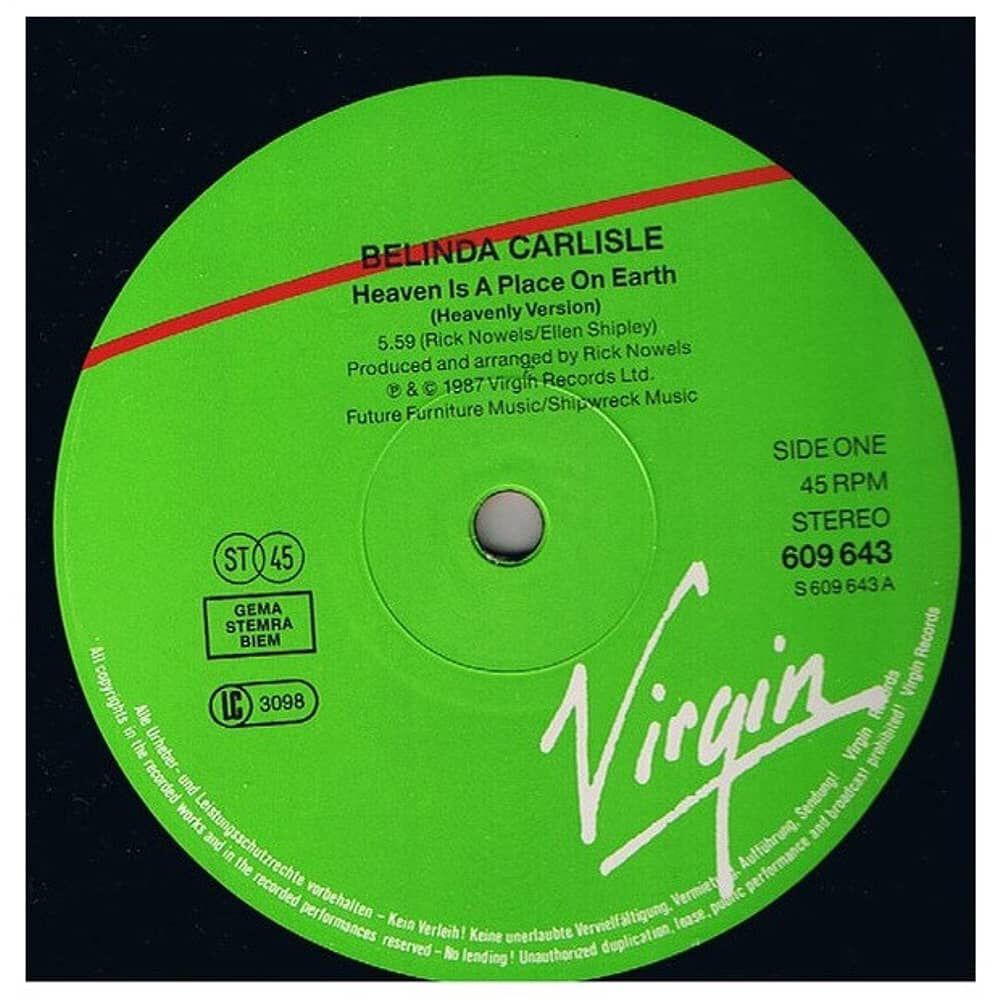 Belinda Carlisle - Heaven Is A Place On Earth | 12" Maxi Single Vinilo Usado image number 1.0