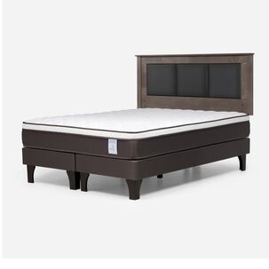 Cama Europea Rosen New Style 4 Plus / King / Base Dividida  + Respaldo Rachel Gris