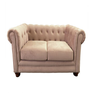 Sofa Florencia 2 Cuerpos Tela Velvet Beige