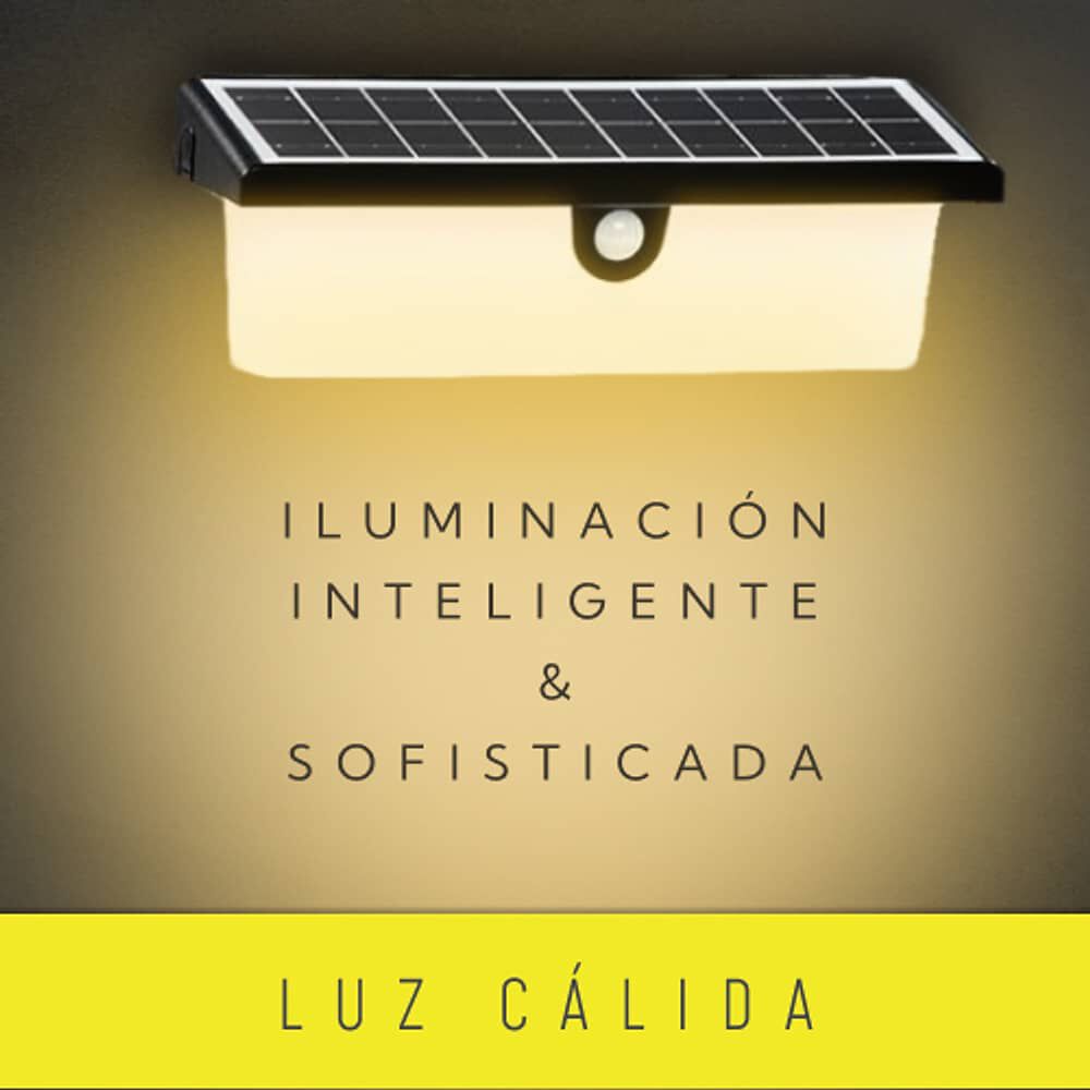 Aplique Solar Rectangular Contra Agua Con Sensor De Movimiento image number 2.0