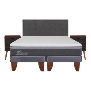 Cama Europea Cic Ortopedic Advanced / 2 Plazas / Base Dividida  + Set De Maderas