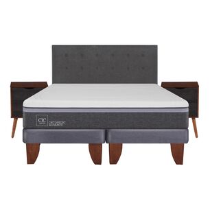 Cama Europea Cic Ortopedic Advanced / 2 Plazas / Base Dividida  + Set De Maderas