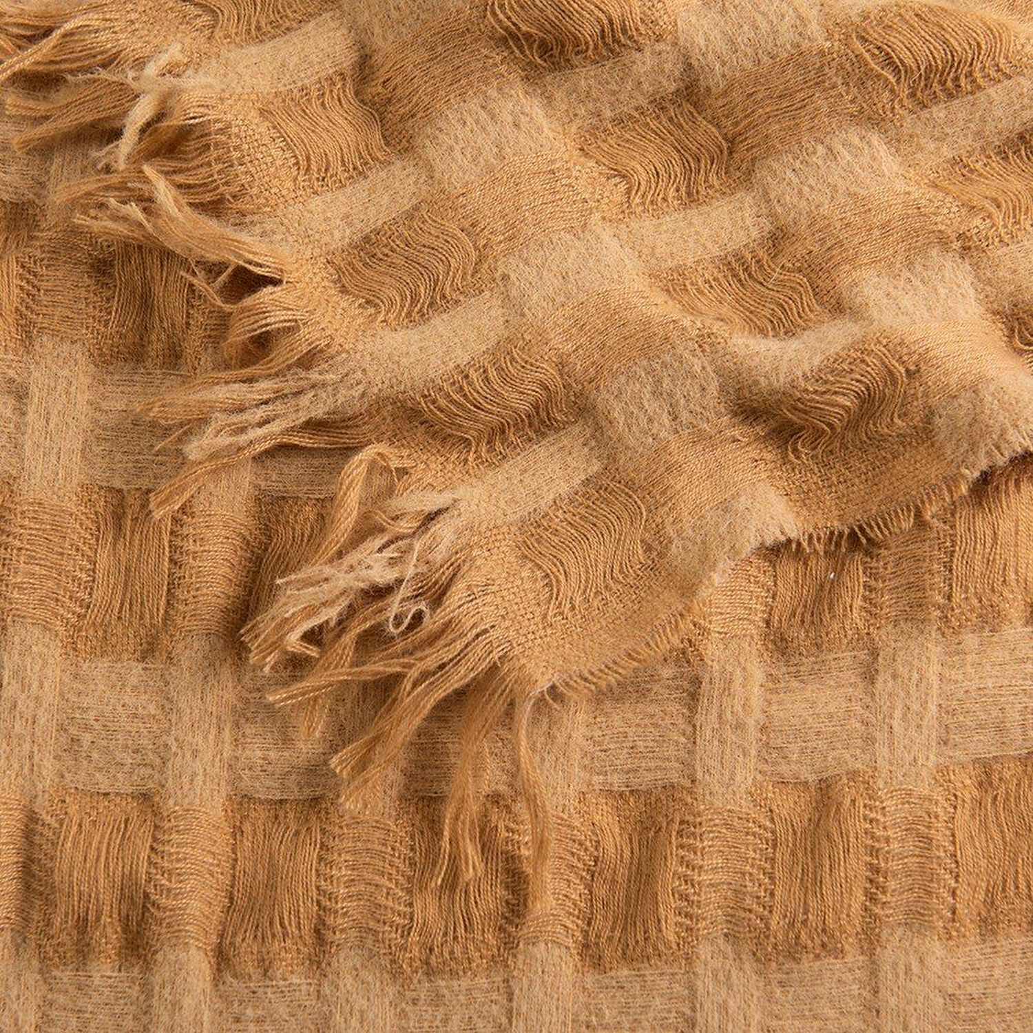Manta Cuadros 125x150cm Camel image number 1.0