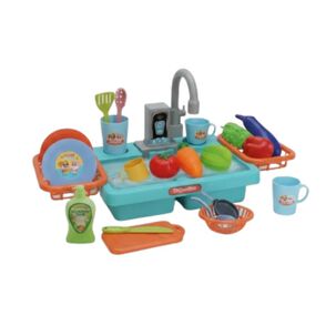 Lavavajillas El&eacute;ctrico Infantil 19 Piezas Agua Real Fregadero Juguete