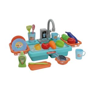 Lavavajillas El&eacute;ctrico Infantil 19 Piezas Agua Real Fregadero Juguete
