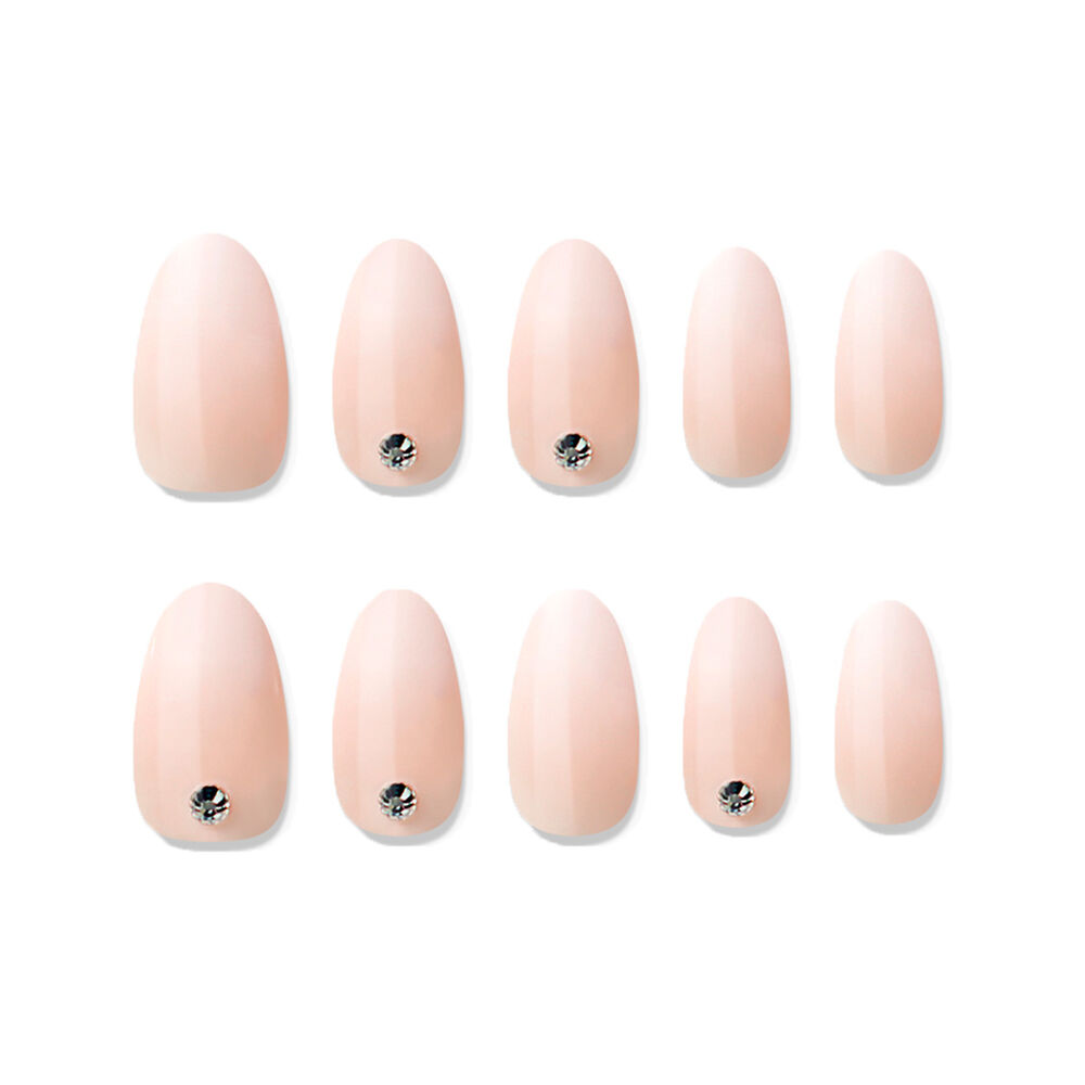 Muzmak - Uñas Press On White Shimmer Almond 36 U. image number 1.0