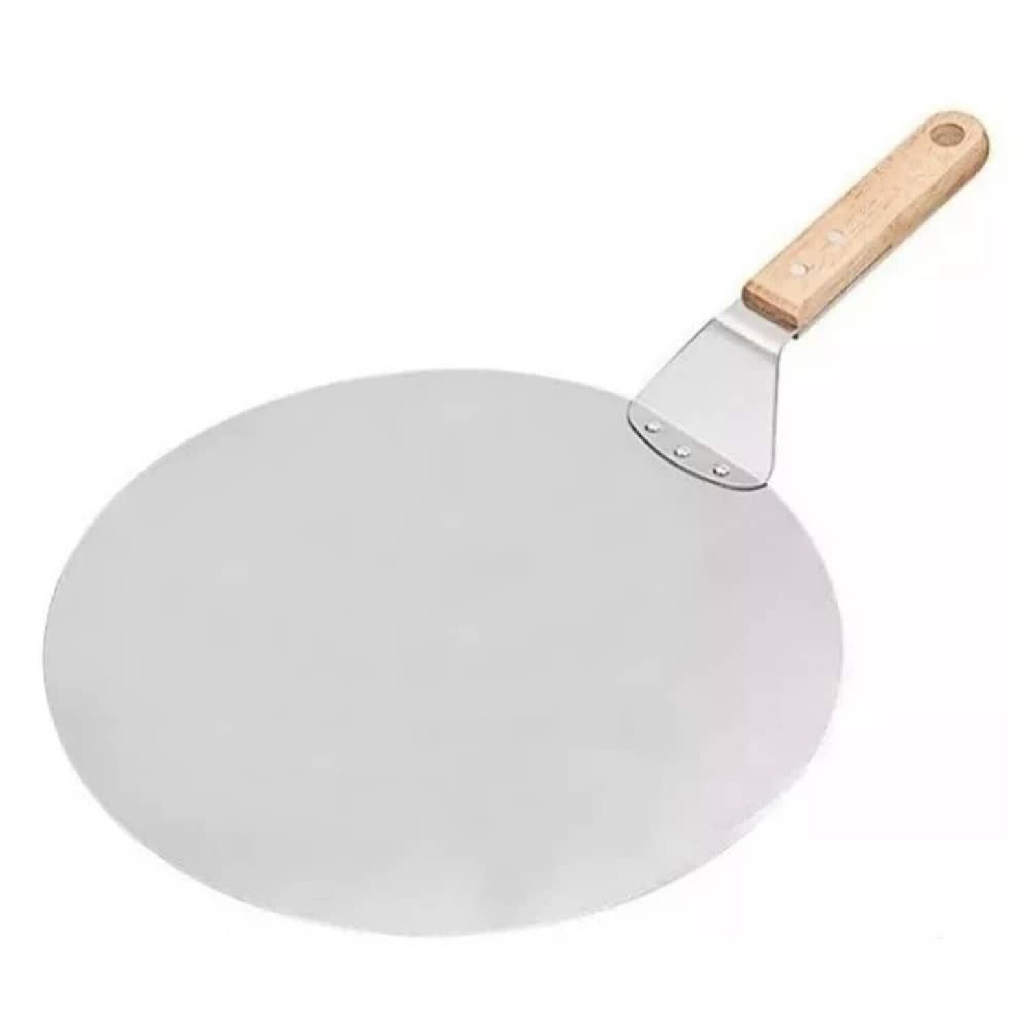 Pala De Pizza Redonda 30 Cm Acero Inox Con Mango De Madera image number 1.0