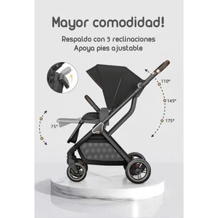 Coche De Paseo Apego Panor&aacute;mico Plegable X9 Gris Lubabycas