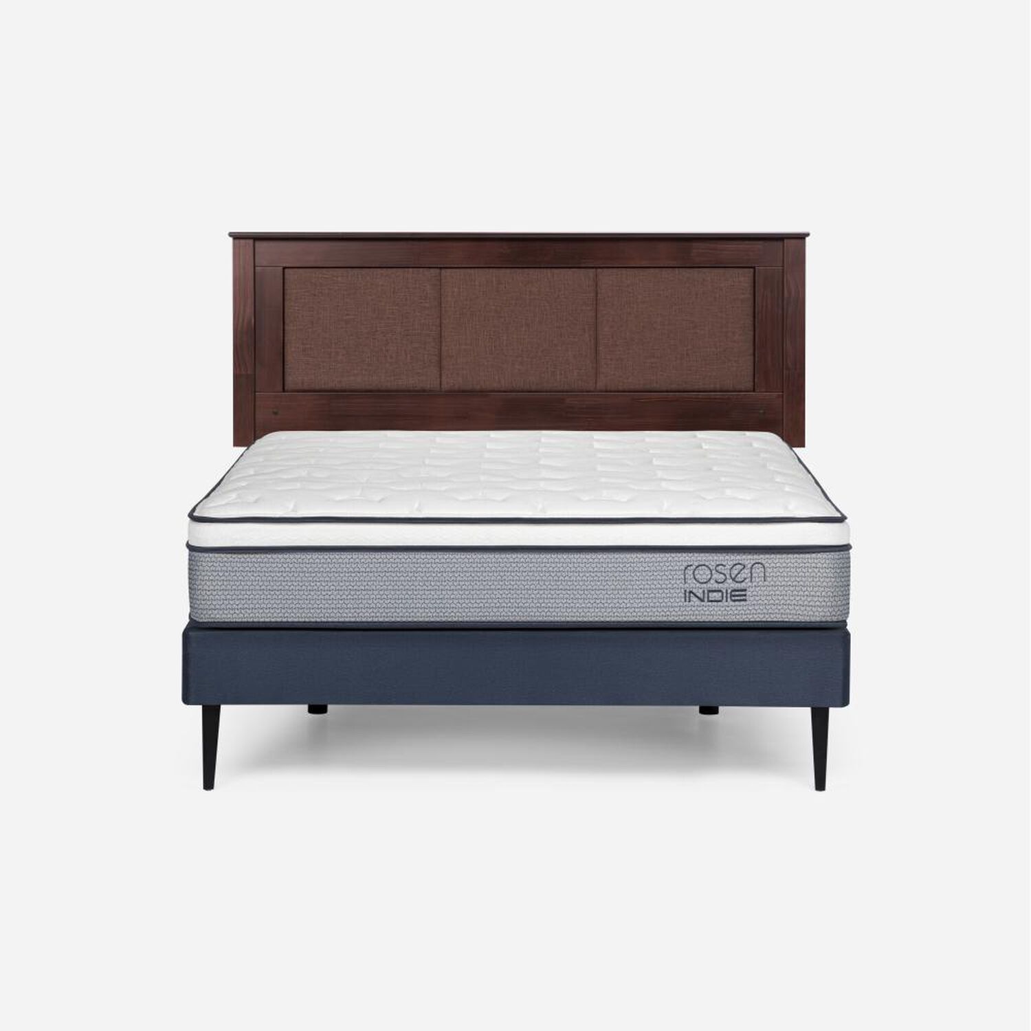 Cama Europea Rosen Indie / 2 Plazas / Base Normal + Respaldo Rachel image number 0.0