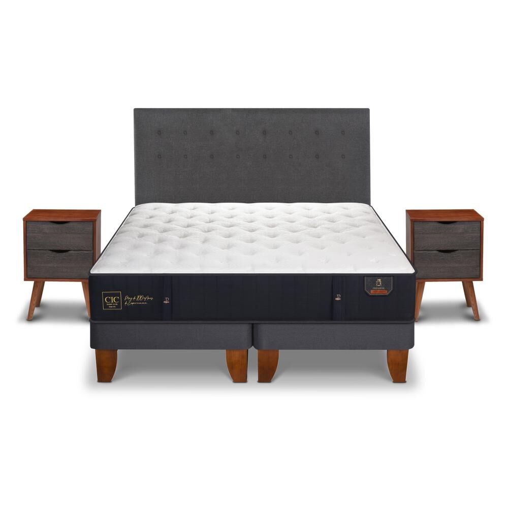 Cama Europea Cic Premium / King / Base Dividida + Set De Maderas image number 0.0