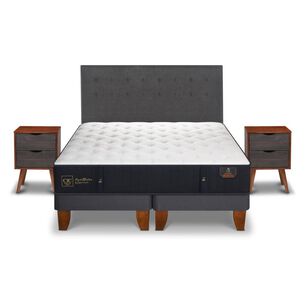 Cama Europea Cic Premium / King / Base Dividida + Set De Maderas