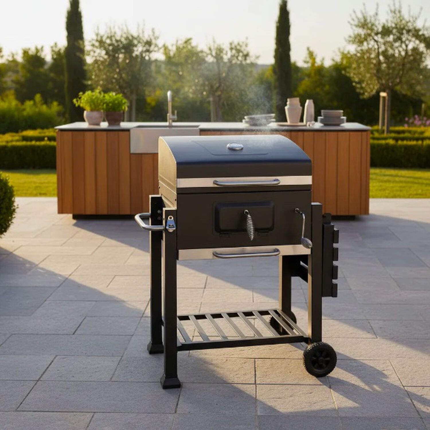 Asador De Carbon 24 Heavy Portatil Negro image number 1.0