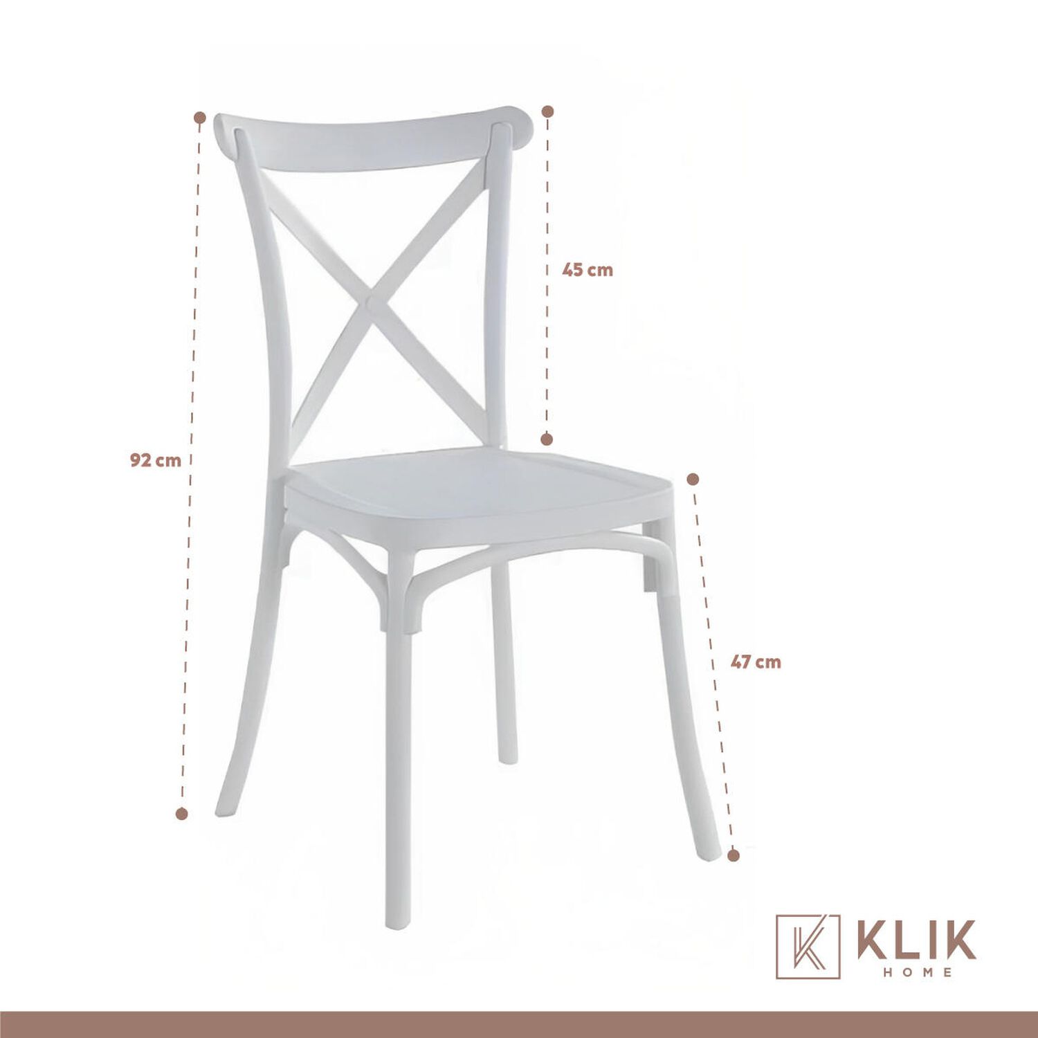 Comedor Eames 80cm Redonda Blanca + 4 Sillas Crossback Danubio Blancas image number 4.0