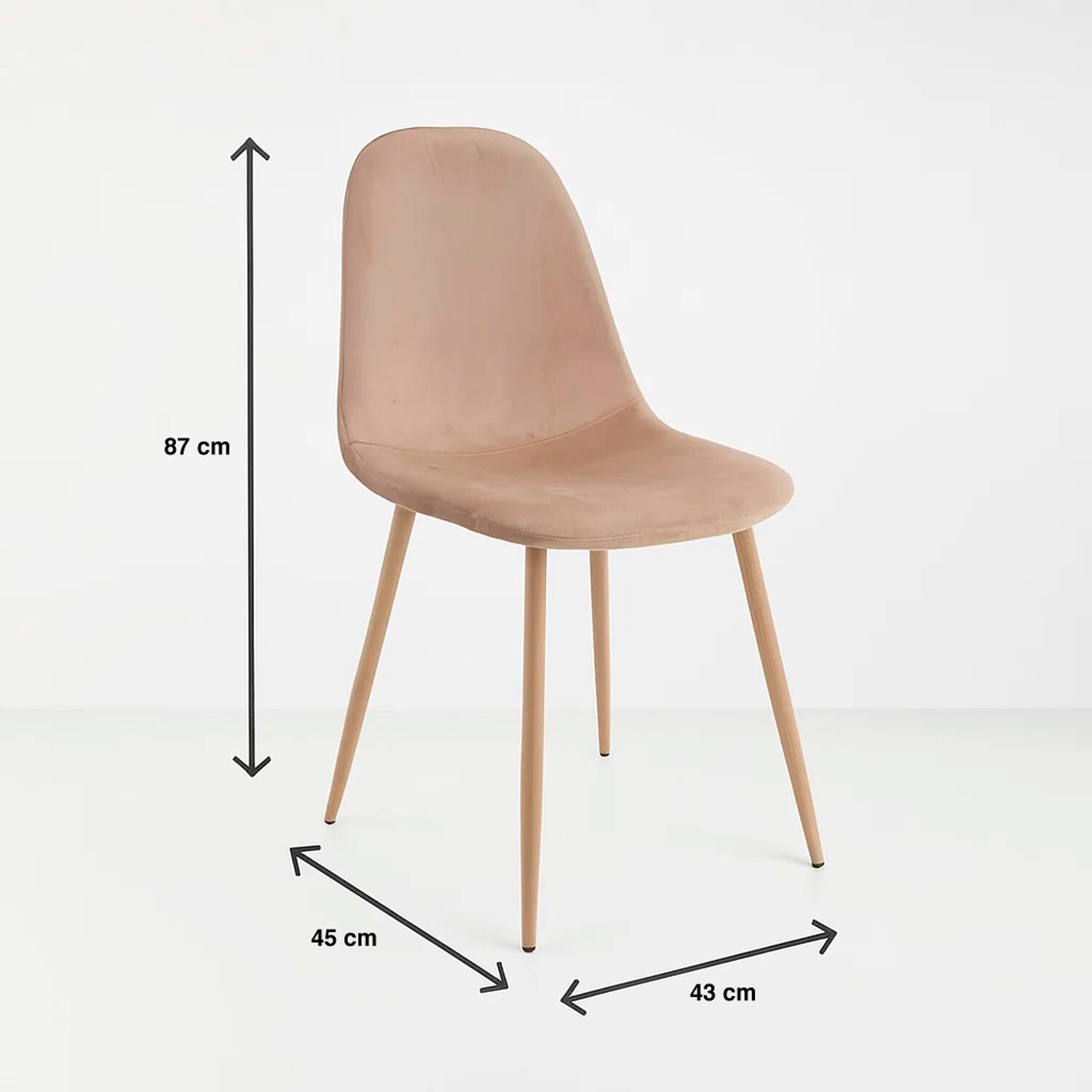 Pack De 4 Sillas Spoon Terciopelo - Beige image number 3.0