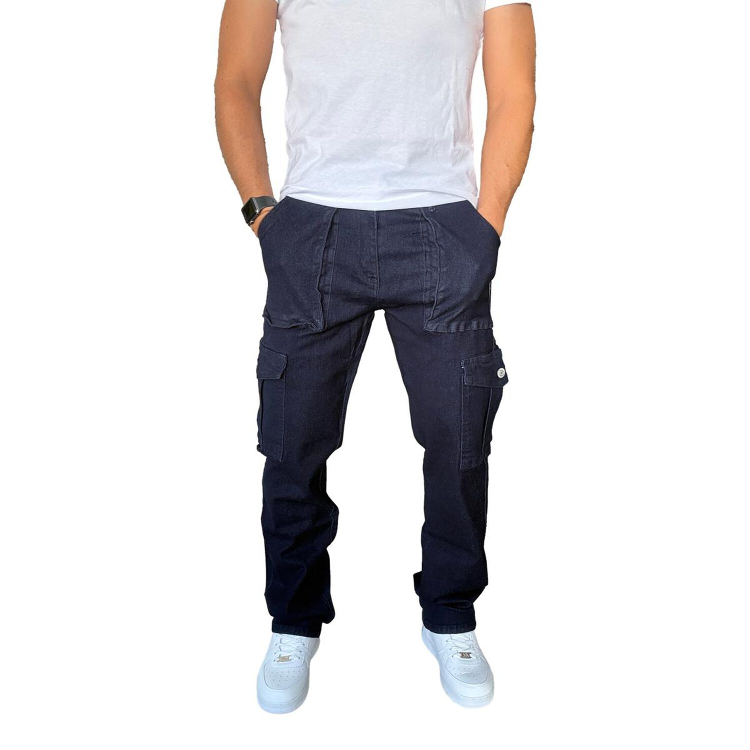 Jeans Cargo Elasticado Straight Fit Recto image number 8.0