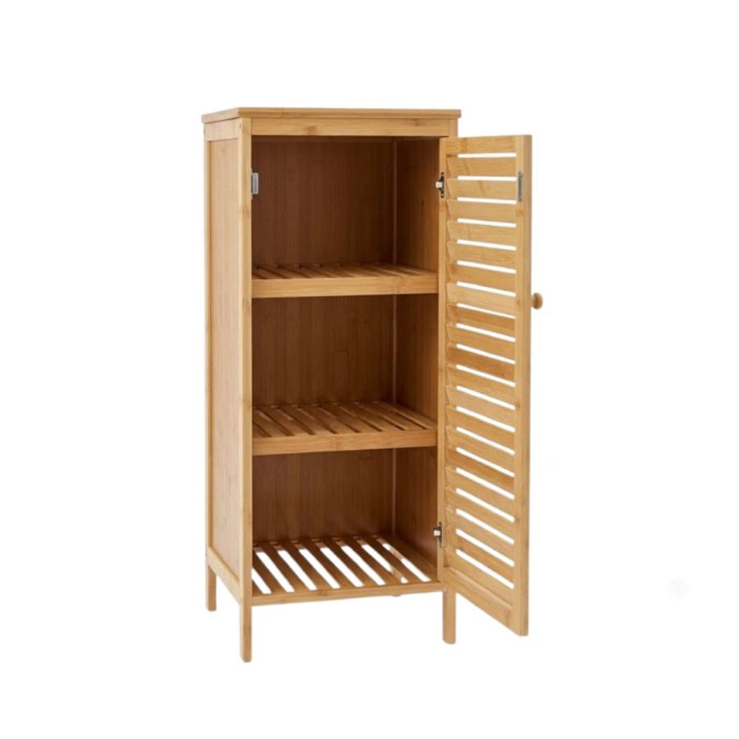 Armario Ba&ntilde;o Bamb&uacute; Organizador De Suelo Con Puerta Madera image number 4.0