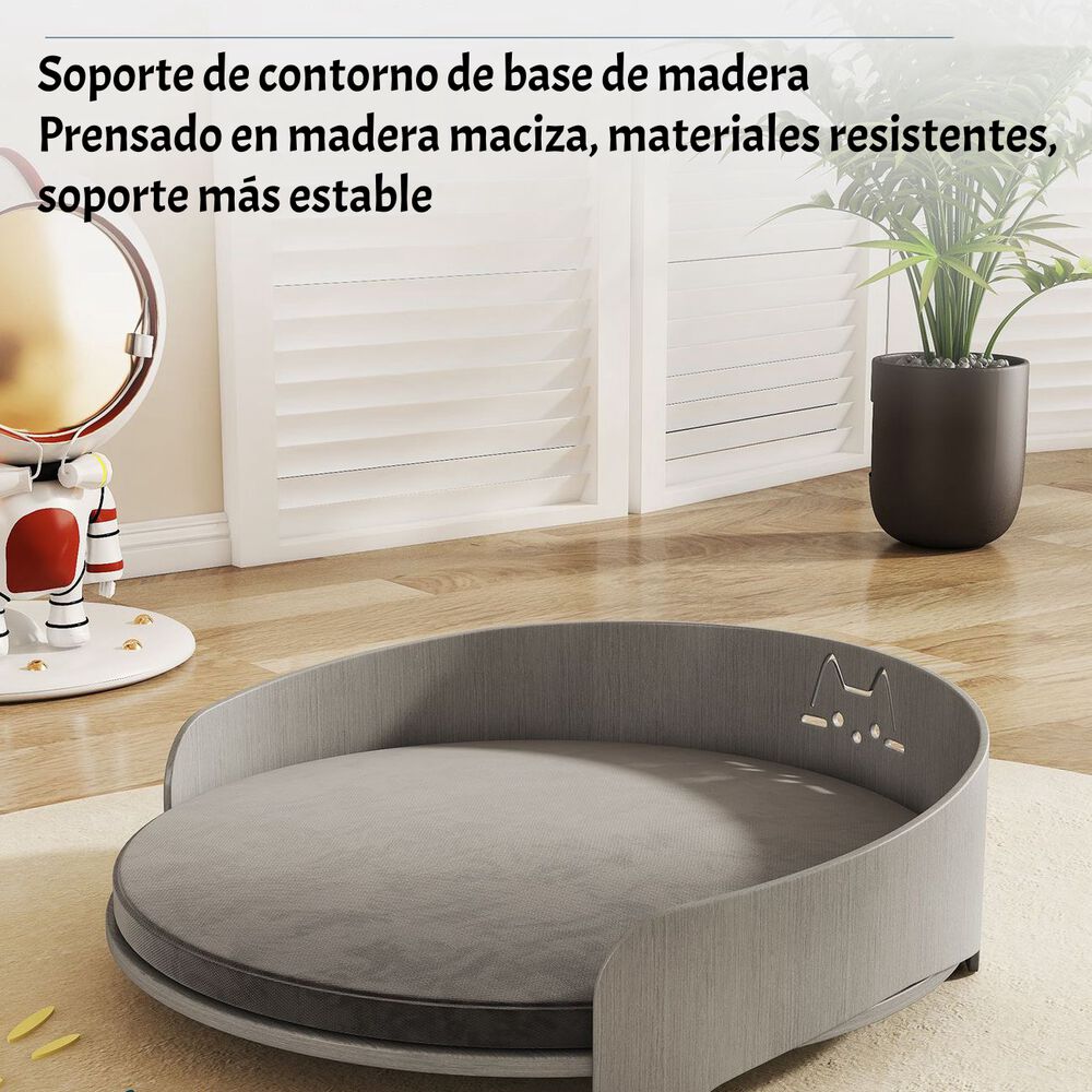 Cama Para Mascotas Madera Colchón 53x53cm Aveo By Lubabycas image number 7.0
