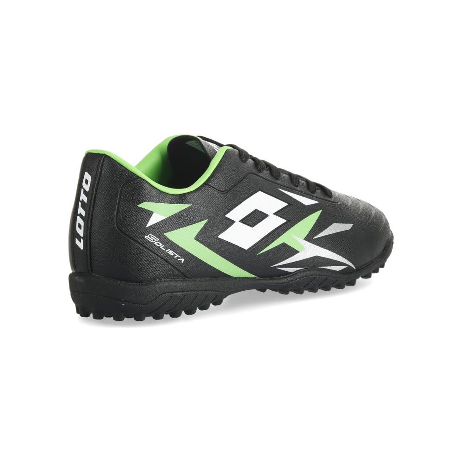 Zapatilla F&uacute;tbol Juvenil Lotto Solista Tf Jr Negro/verde image number 3.0