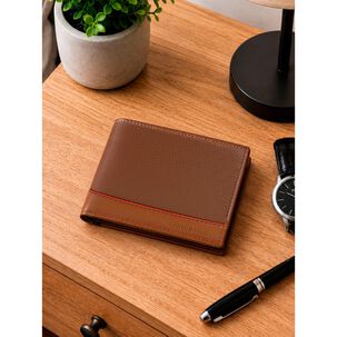 Billetera Hombre Gino Caf&eacute; Con Monedero Carven Paris