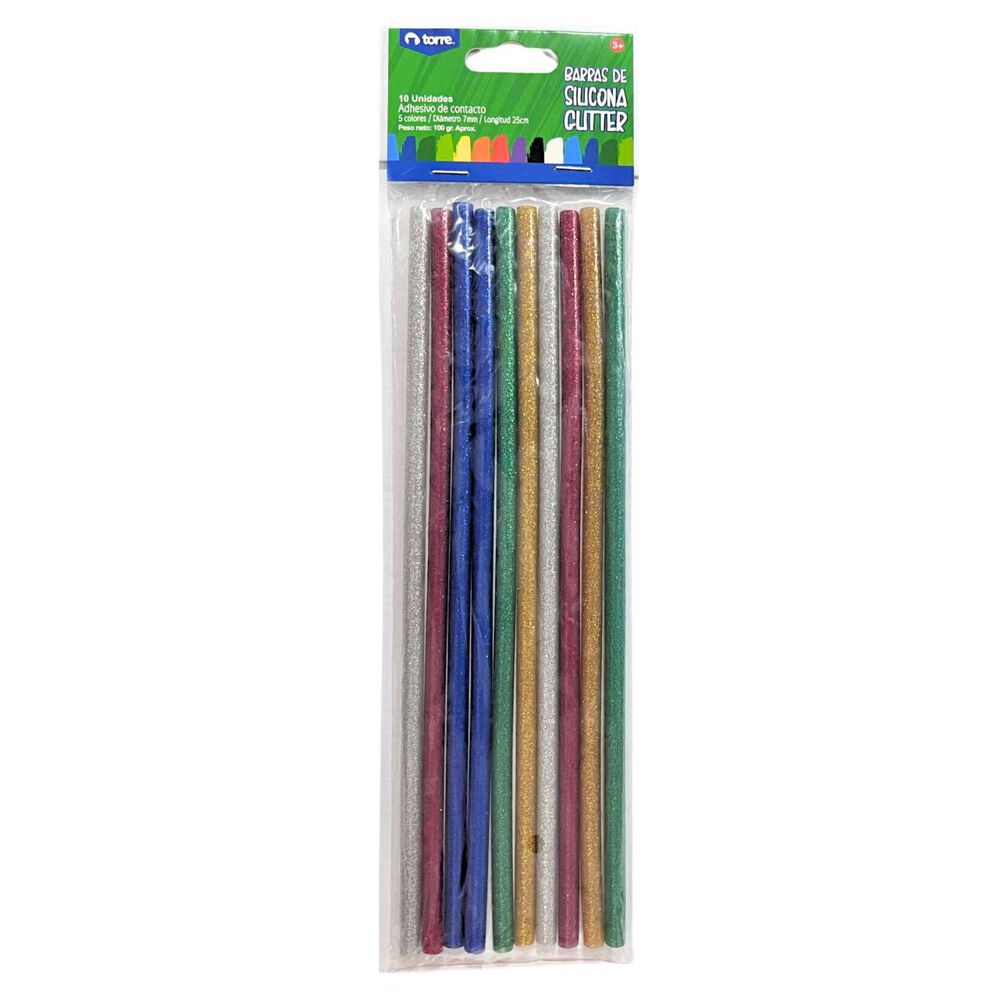 Set De Barras De Silicona Glitter 7mm 10un - Torre image number 0.0