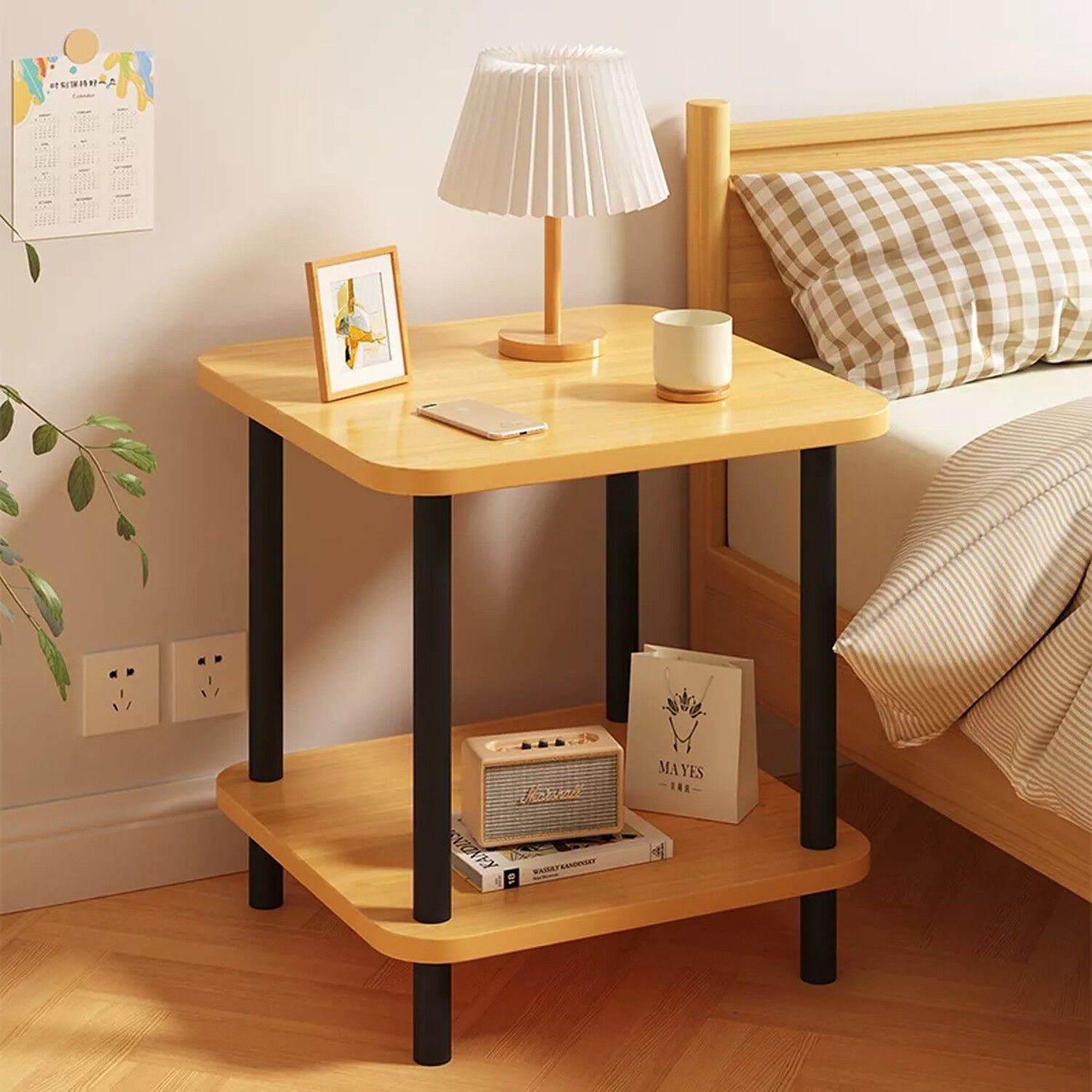 Mesa Centro Minimalista Madera Almacenamiento Espacio Reducido image number 6.0