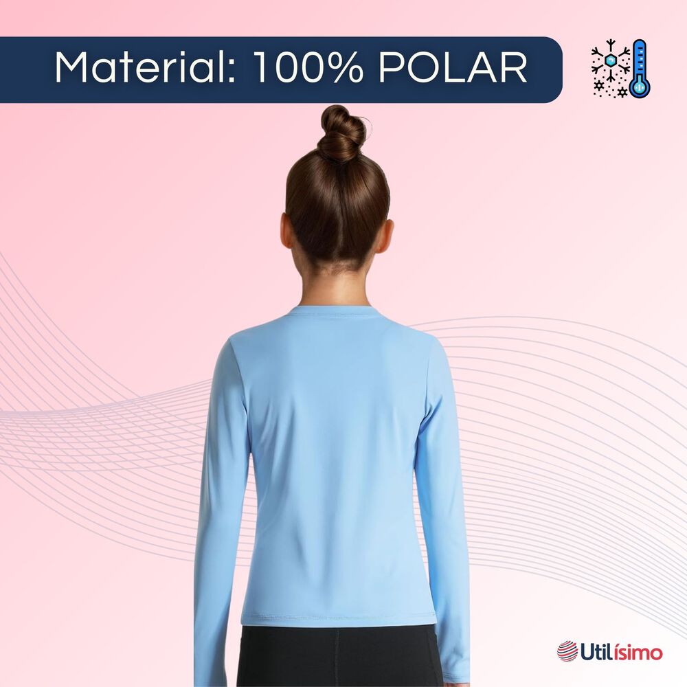 Pack 6 Camiseta Polar Primera Capa Niña Cuello Redondo image number 3.0