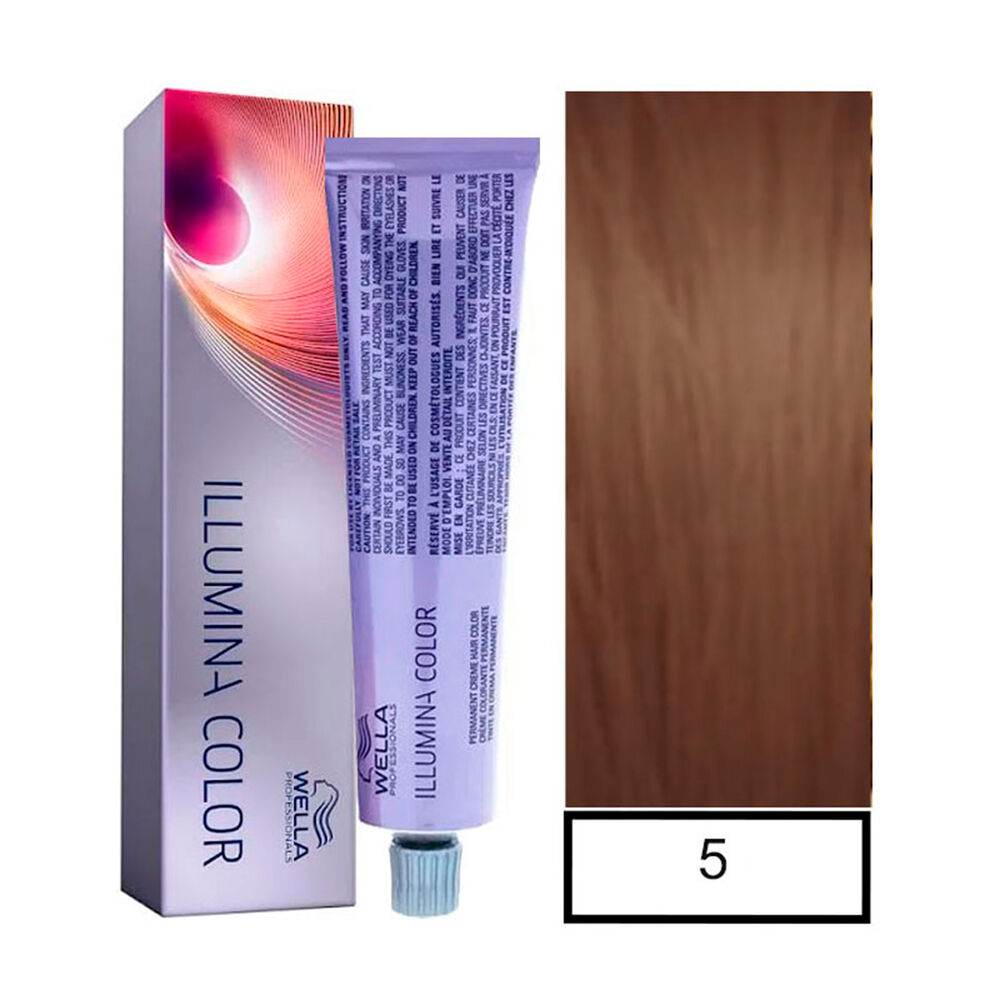 Wella - Tintura Permanente Illumina Color 5 Castaño Claro 60 Ml + Oxidante image number 0.0