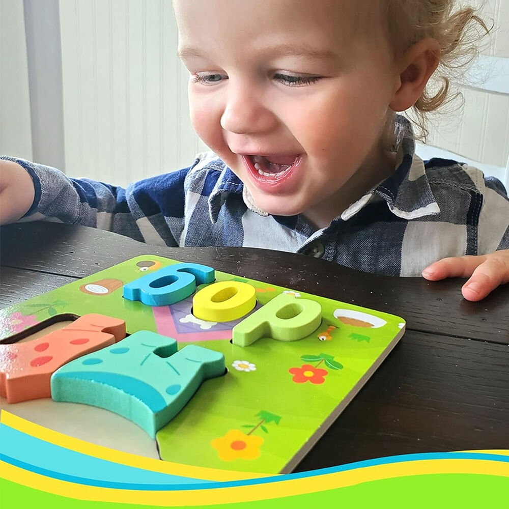 Puzzle Encaje Madera Letra Dibujo Rompecabeza Didactico Ni&ntilde;o image number 3.0