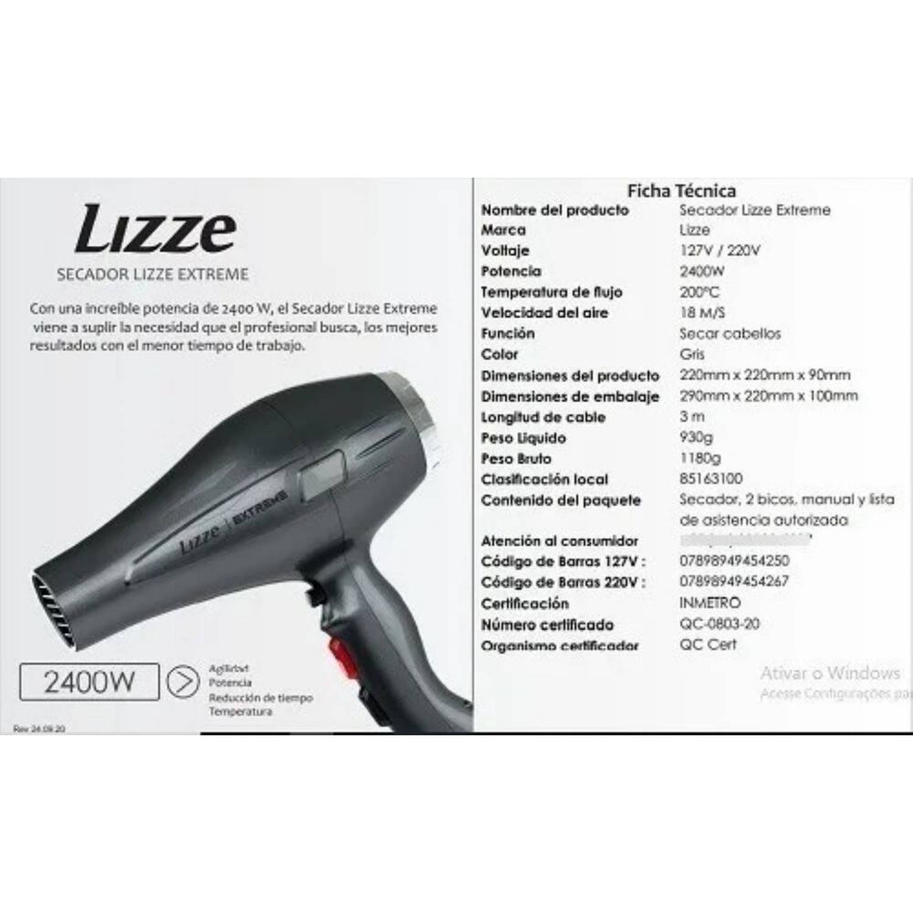 Secador Lizze Extreme 2400w image number 3.0
