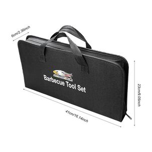 Set De 18 Piezas Utensilios Parrillero Asado Acero Inoxidable