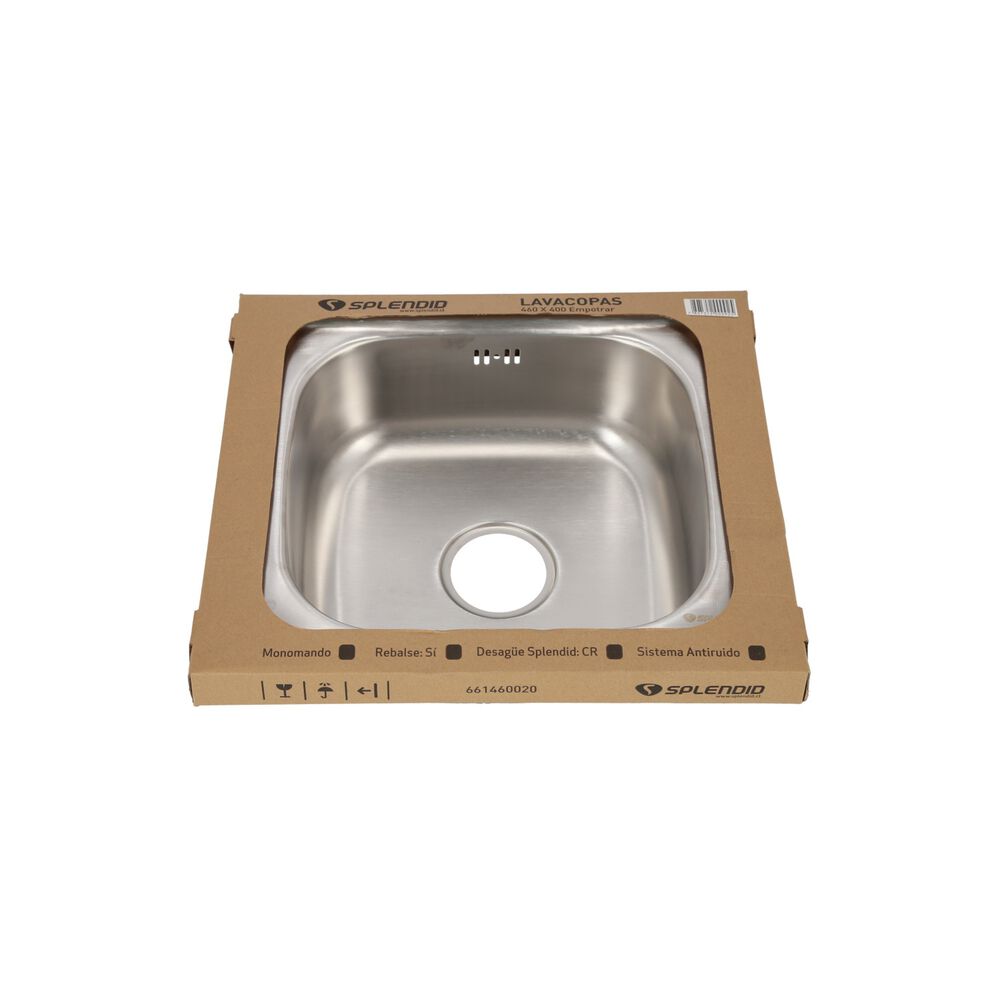 Lavaplatos Empotrado 460 X 400 1 Cubeta Splendid Acero Inox image number 11.0