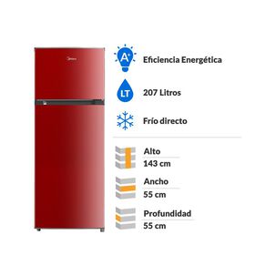 Refrigerador Top Freezer Midea MDRT294FGE13 / Frío Directo / 207 Litros / A+