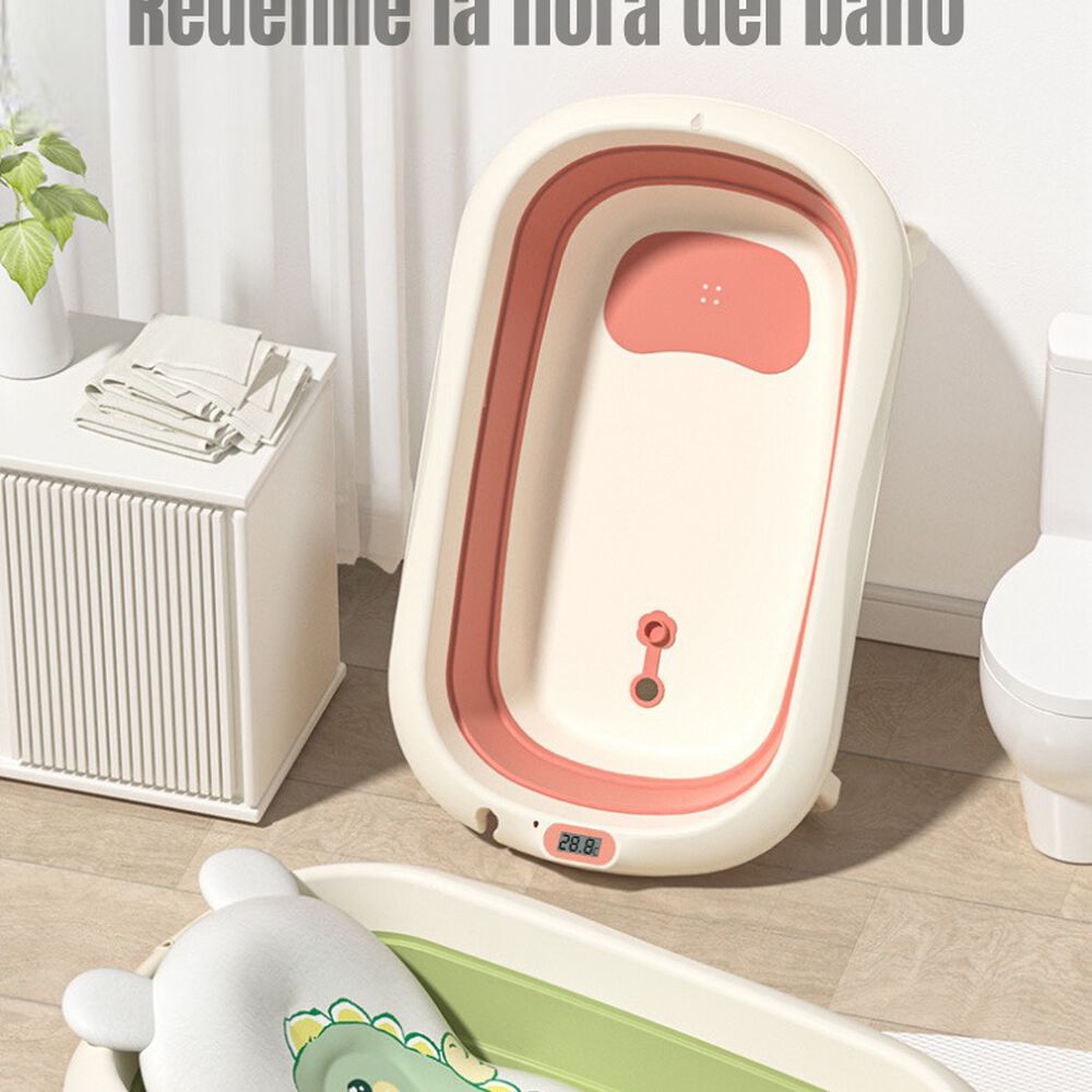 Bañera Con Termómetro Cojín Premium Rosada Lubabycas image number 5.0
