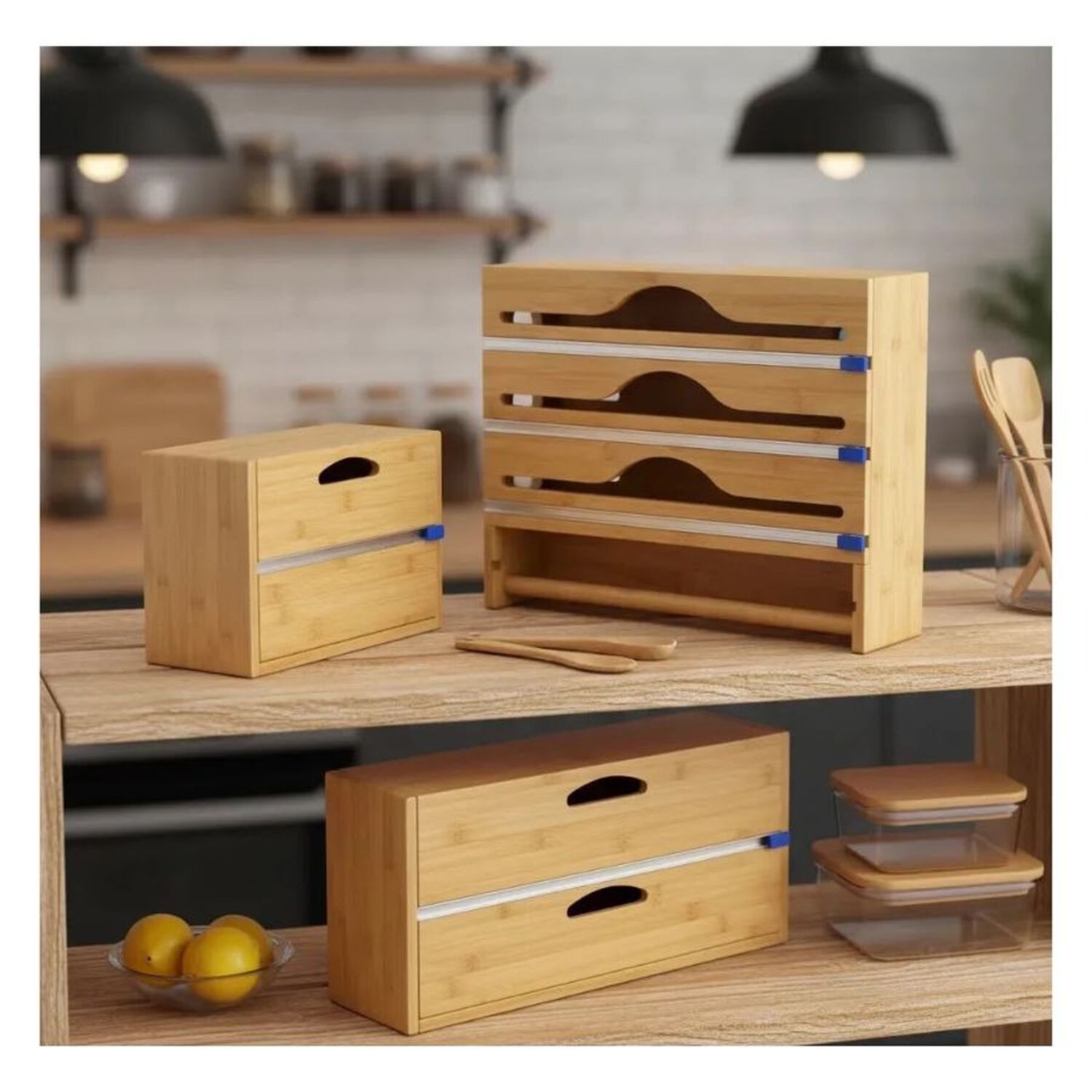 Organizador Dispensador 4 Niveles Cocina Bamb&uacute; Cortador Integrado image number 3.0
