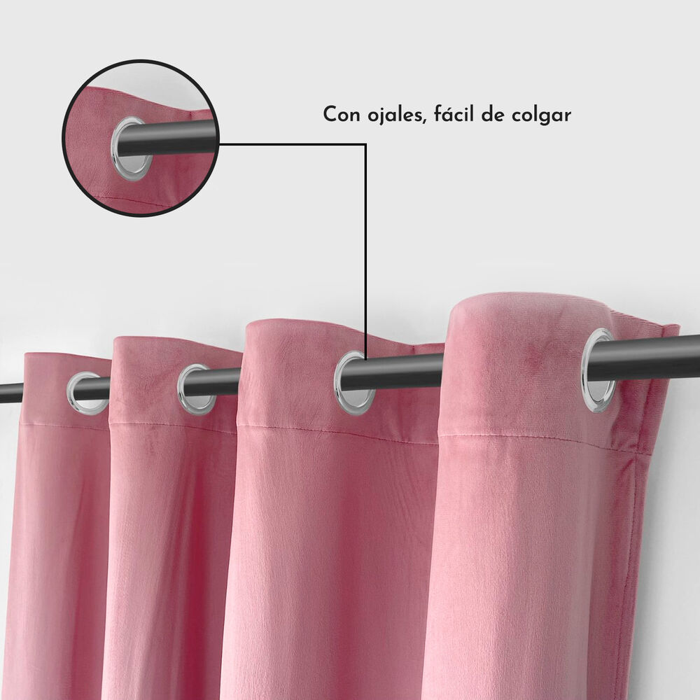Cortina Velvet 140x200 Cm Rosa image number 4.0
